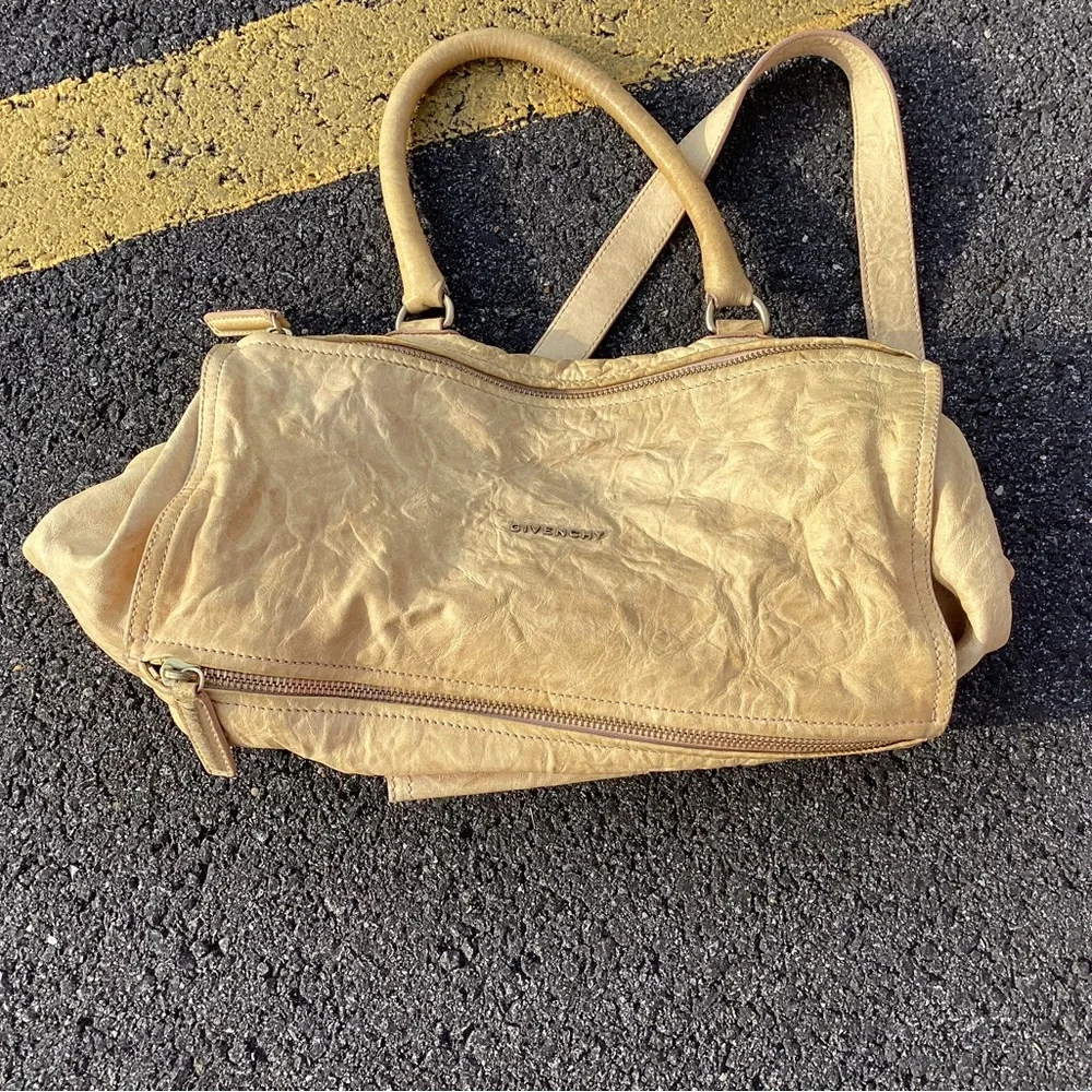 Givenchy Black and Tan Canvas Backpack with Leather Trim